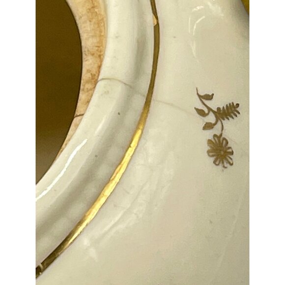 Tea pot & lid floral gold trim glass USA green red gold length 7" width 10" READ - Picture 7 of 10